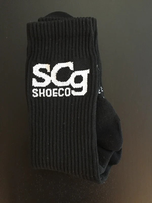SCg Premium Socks Black w. White Logo size 10-12
