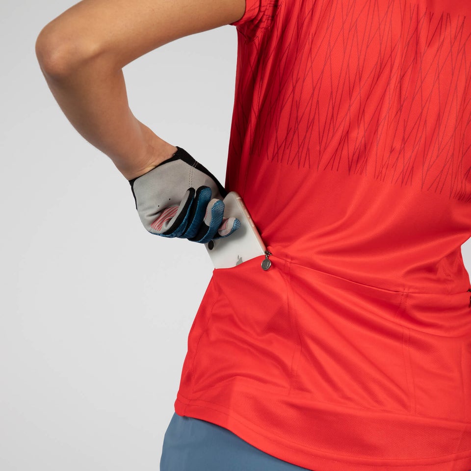 Endura Womens Hummvee Ray S/S Jersey Red Medium