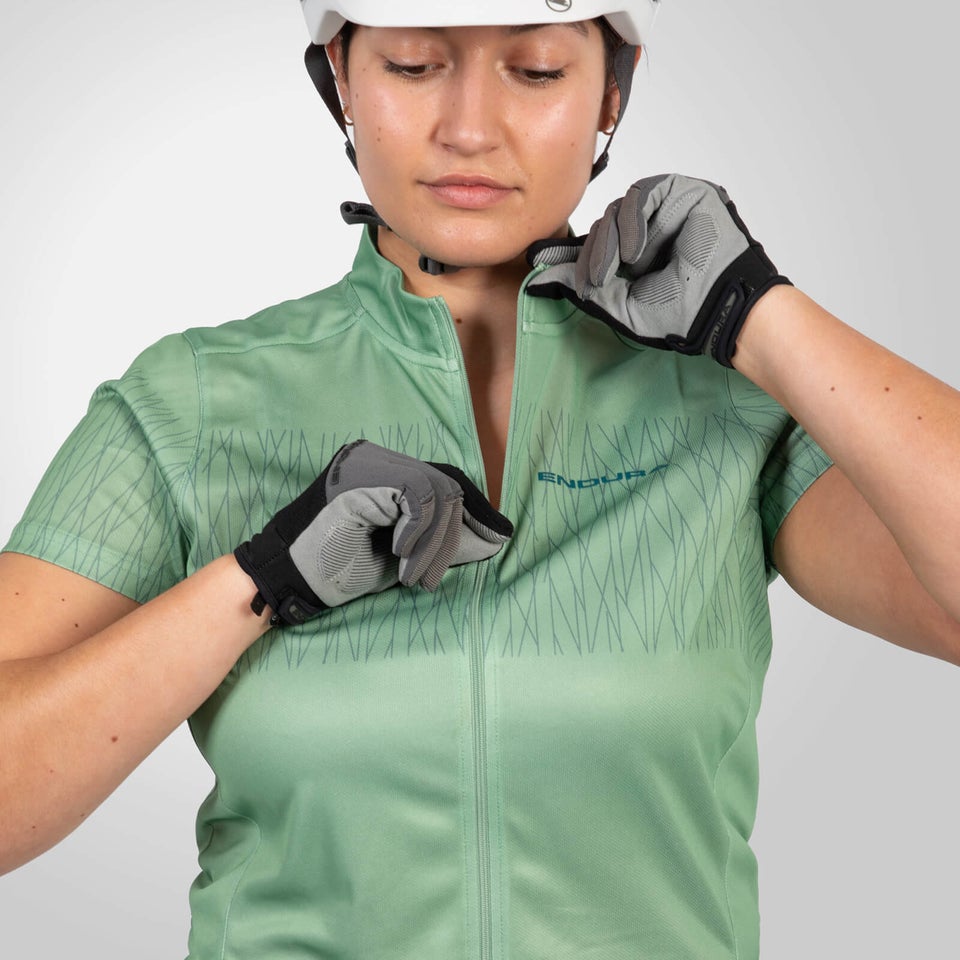 Endura Womens Hummvee Ray S/S Jersey Green Medium