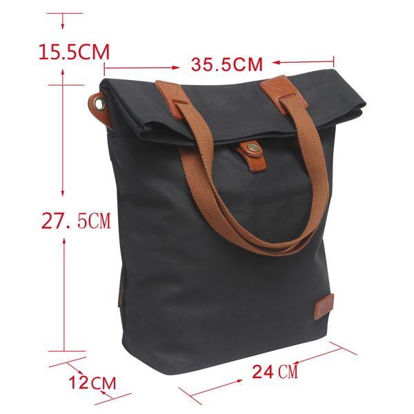 Canvas and Leather Bike Bag Pannier Tourbon Blue