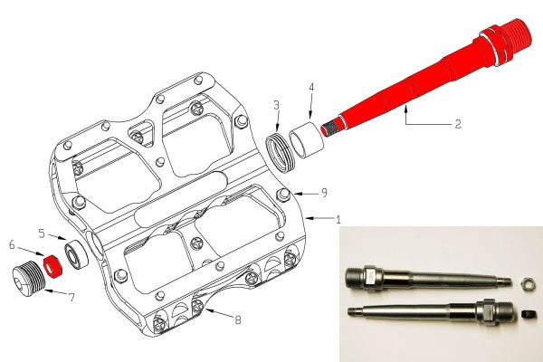 Axle set for Escape Pedal Reverse