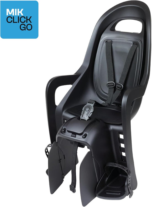 Polisport Groovy MIK‑HD Rear Bicycle Seat – Black/Dark Grey (Up to 22 kg)