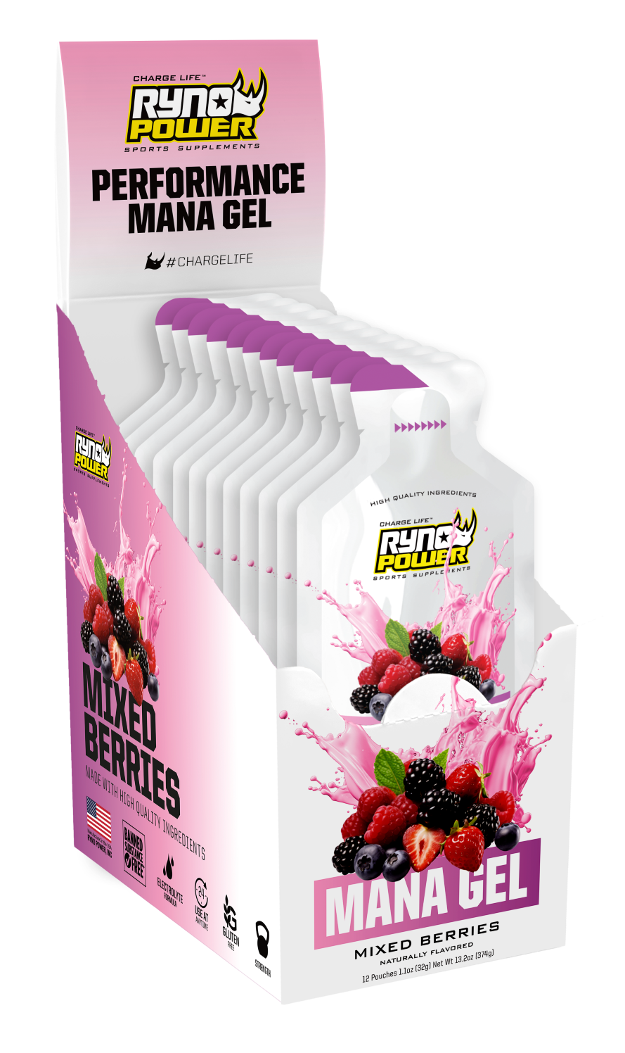 Ryno Power Performance Gel 12 pack Berry