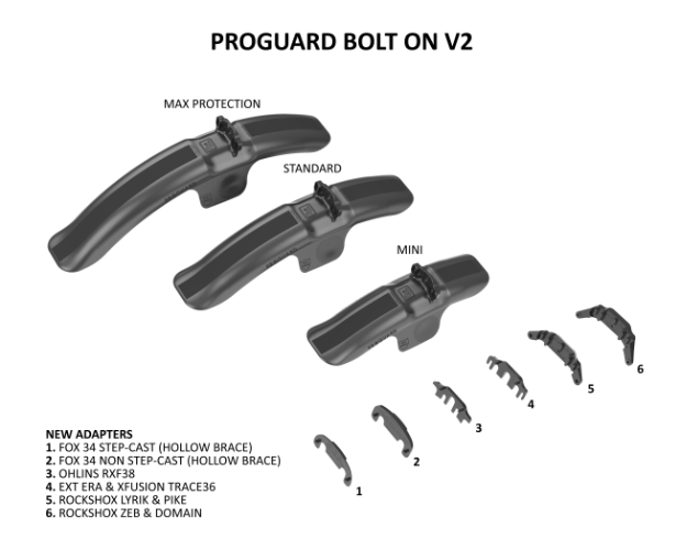 ProGuard Front Mudguard STD BOLT ON v2 MTB RRP