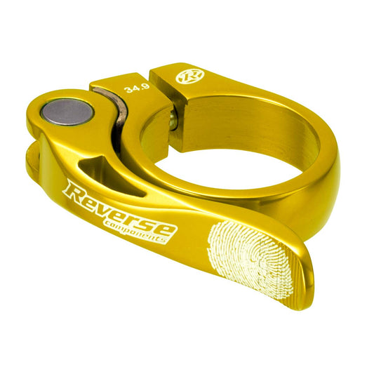 Seat Pos Clamp - Quick Release 34.9mm Gold Reverse
