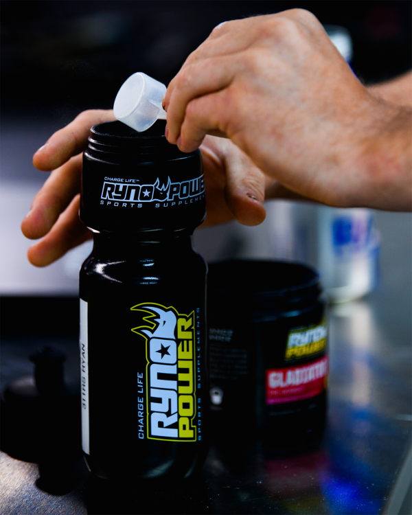 Ryno Power 710ml Black Sport Cycling Bottle - BPA-Free