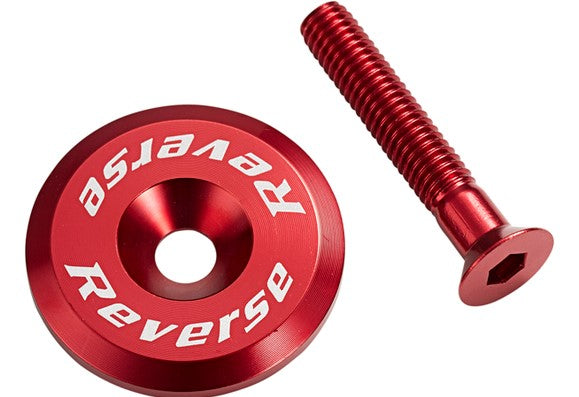 Stem Cap with Screw - Red - Reverse Components