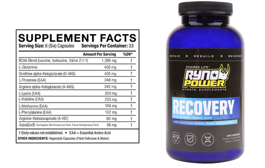Ryno Power Recovery Capsules 200 Capsules